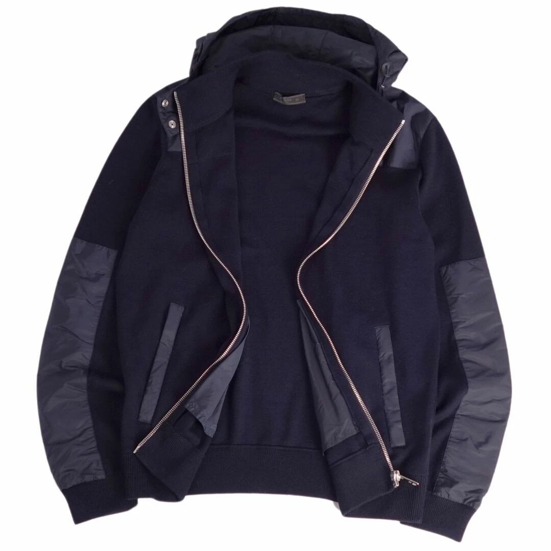 Prada Felpa con Cappuccio 2019 Maglia Lana Nylon Switch Top Uomo 52 (L Equivalente) Usata MOLO 0