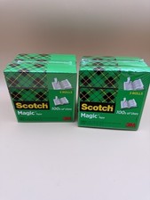 3 Rolls Scotch Magic Tape 1" x 2592" Matte-Finish Invisible Tape Lot of Two 2 
