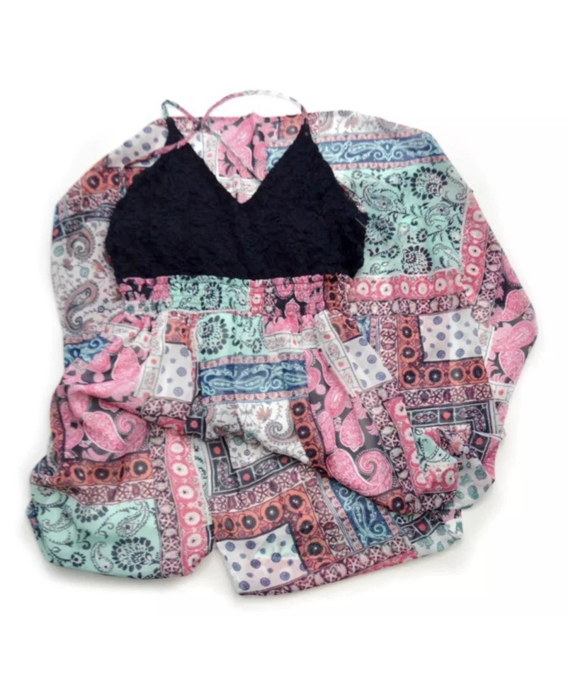 Maxi Vestido Trixxi Nuevo sin Etiquetas Talla Pequeña Patrón Mixto Espalda Abierta Vestido Foto 2 de 4