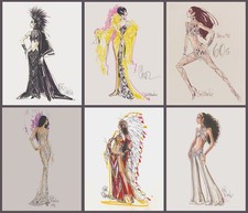 CLASSIC BOB MACKIE Illustration Card Set 8x11 CHER Sketch Not Poster Doll LP CD!