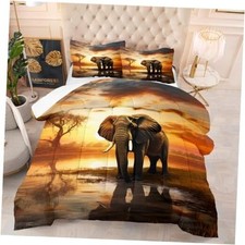 African Wildlife Elephant Comforter Set African Natural Landscape King Dx02