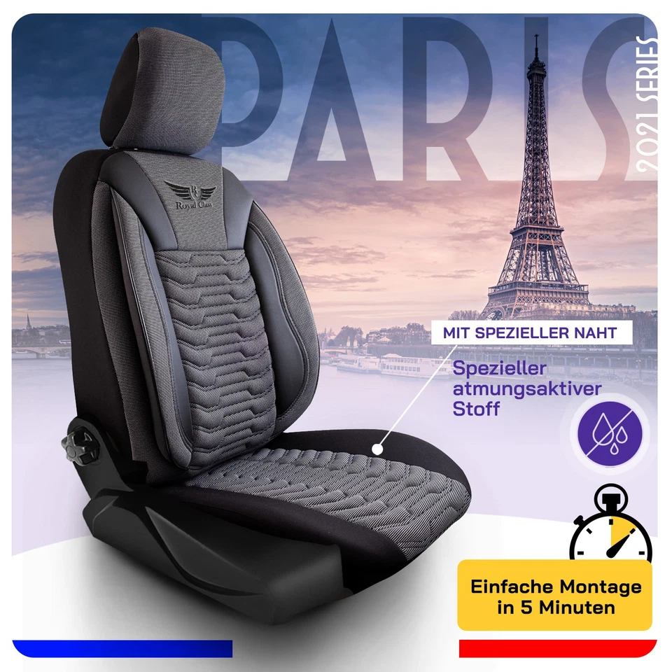 Car Seat Covers Protector Covers Fits Subaru Justy Gray Complete M03K - Image 2 of 4