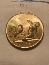 vintage SCORPIO LUCKY Coin Token small medal Zodiac charm GIFTED & MODEST