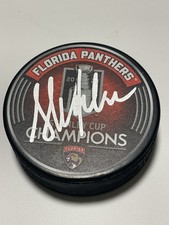 Sylvain Lefebvre Signed Puck 2025 Panthers Stanley Cup Beckett BAS COA IP a