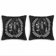 Set of 2 18x18in Throw Pillow Covers - Elegant Monochrome Pattern Design