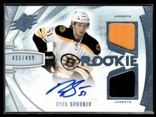 2013-14 SPx Rookie Autograph Dual Jersey Ryan Spooner Auto 433/499 Boston Bruins