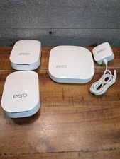 2 Eero D010001 Beacon Mesh WIFI Range Extenders + B010001 Wireless Router