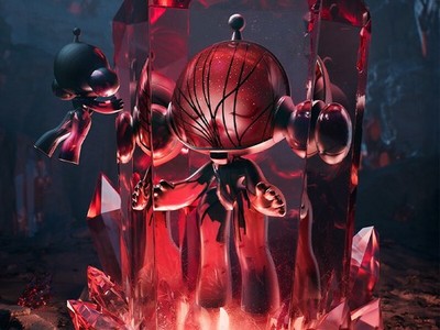 POP MART MEGA α SKULLPANDA 400% Red Crystal Figure Limited Edition
