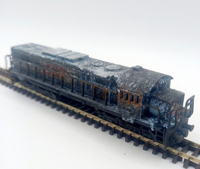Spur N Spur verlassener ausgedienter Güterzug Diesellok Modelleisenbahn