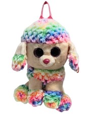 Ty Fashion - Rainbow the Poodle, Glitter Eyes, Backpack, MWMT Stuffed Animal Toy