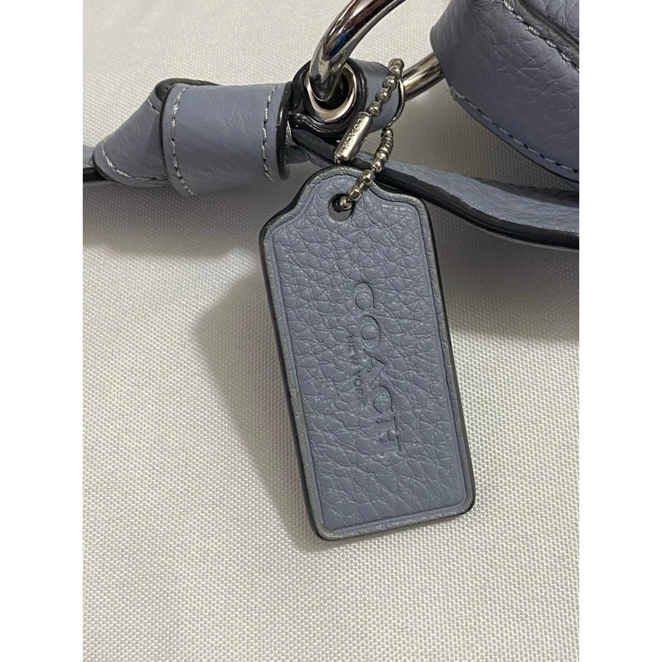 Coach светло синий кожаный Дамская сумка текстурированный наплечная сумка с ярлыком подлинный тренер - Изображение 4 из 4