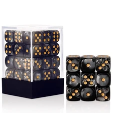 36 Pieces 12Mm 6 Sided Mini Dice Set,Pearl Pattern D6 Game Dice Set,6 Sided