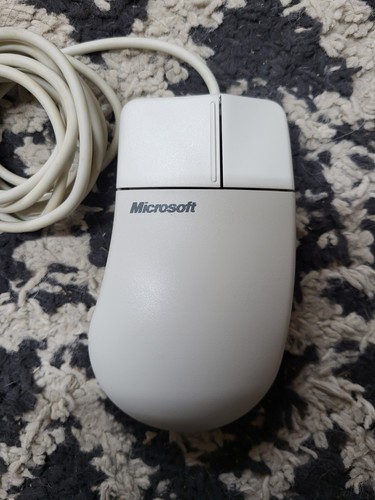 Vintage Microsoft Mechanical Wired PS/2 Mouse 2.1A, 93633, 140g/5oz, V ...