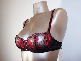 Aubade Paris Sample M&eacute;lodie D'&Eacute;t&eacute; Black Cherry Lingerie Set 34B S