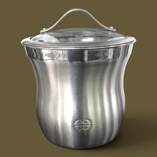 Calphalon Stainless Steel Ice Bucket with Glass Lid and Scoop Set