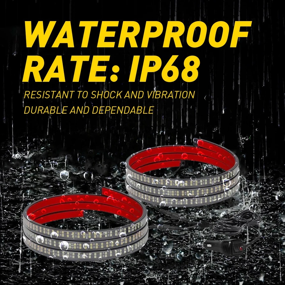 2 PIEZAS 60 LED pulgadas estribo barra luces emergencia camión luces estroboscópicas tira Foto 4 de 4