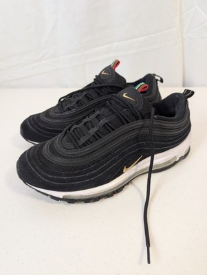 Nike Air Max 97 Black Gold White Multi-Color Athletic Running Shoes Men's US 8