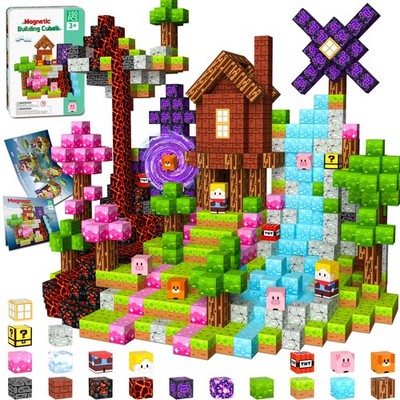 150 PCS Magnetic Blocks Building Block Kids - Magnet Cubes Boy Girl Construct...