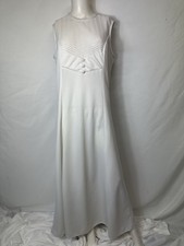 VINTAGE LILY LYNN BRAND SIZE LARGE WHITE LONG SLEEVELESS DRESS