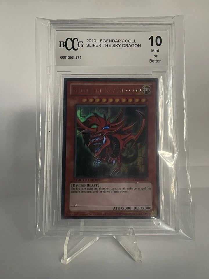 2010 Yu-Gi-Oh Yugioh Legendary Collection Slifer The Sky Dragon BCCG 10 Mint - Image 2 of 2