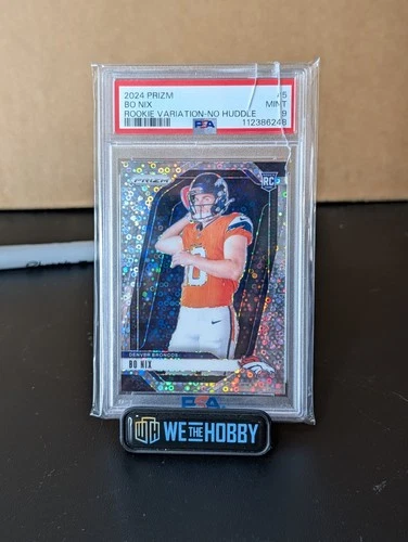 2024 PRIZM ROOKIE VARIATION NO HUDDLE PRIZM #5 BO NIX ROOKIE RC PSA 9 CRACKED