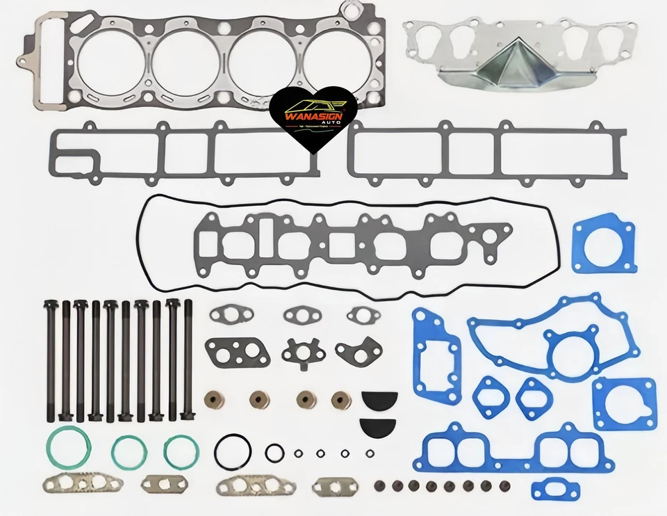 Cylinder Head Rocker Arm Head Gasket Set w/ Bolts for 1985-95 Toyota 22R FE 2.4L - Image 3 of 4