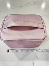 Color Street Train Case Cosmetics Pink Metallic Finish 6 1/2 x 3 7/8 x 5 NEW
