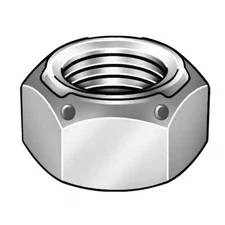 Top Lock Distorted Thread Lock Nut, 9/16"-18, Steel, Grade C, Yellow Zinc, 9/32
