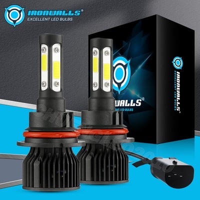 For Nissan Versa Note 2014-2019 4-Sides 9007 LED Headlight Bulbs 6500K High Low