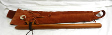 Traditional Hand carved Cedar Wood Indian Flute  Custom Leather Bag 6 Hole, 19"