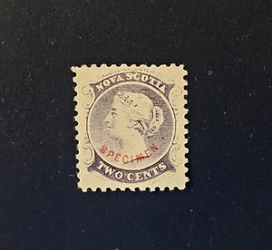 Nova Scotia Canada Specimen Stamp Two Cents 2c Mint old stamp looks like forgery