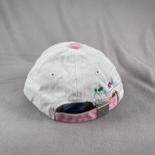 Key West Hat Kids Adjustable White Florida Floral Embroidered Sun Cap Cute - Picture 3 of 11