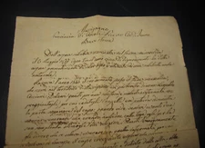 1877 Handwritten paper - miraculous water Massignano Province of Ascoli Piceno