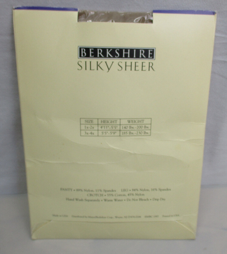 Berkshire Vintage Ladies Pantyhose NWT Queen 1X-2X City Beige Sheer - Picture 3 of 4