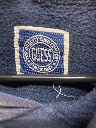 Vintage GUESS United States Embroidered Navy Blue Hoodie Made In Korea * READ * - Picture 5 of 13