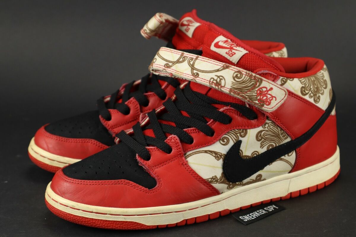 NIKE DUNK MID PREMIUM SB LINOLEUM VARSITY RED 314381 001 SIZE 11 SNEAKER SPY