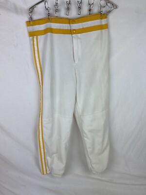 Vintage Youth Large Baseball Pants Uniform Deadstock 70s White Gold  Majestic Kid
