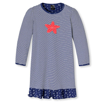 Schiesser Girl Night Long Sleeve Maritime Ring Size 104 116 128 140