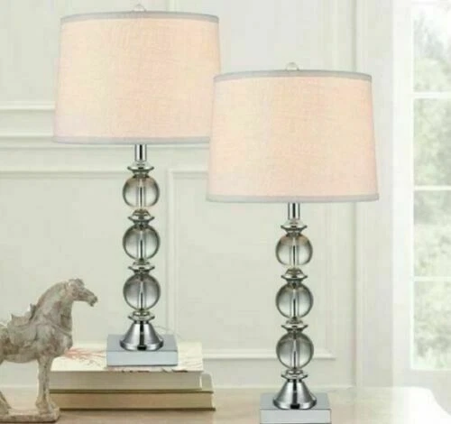 2 Pack Bridgeport Designs Crystal Spheres Table Lamps 1325630