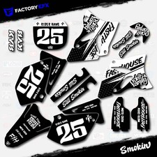 Black & White Smokin Graphic Kit fits Yamaha Yz125 Yz250 02-05 Plates YZ 125 250