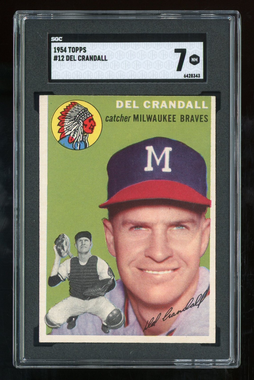 1954 Topps #12 Del Crandall SGC 7 NM #6428343