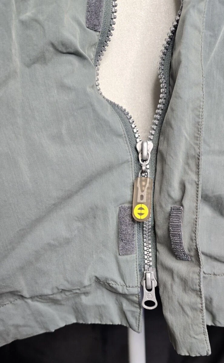 Planet Earth Jacket XL Skateboard Ski Net Lined Green Gray Hidden Hood Full Zip - product detail image 13