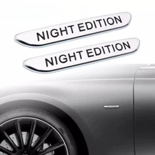 2x Night Edition Badge Emblem Sport Car Auto Fender Trunk Tailgate Decal Sticker