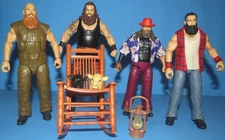 WWE Wyatt Family 4 ELITE Figure Set Luke Harper Bray Wyatt Erick Rowan MATTEL