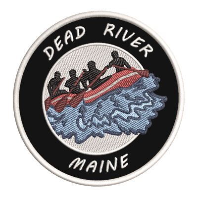 Dead River, Maine Patch Embroidered iron-on Applique Water Rafting