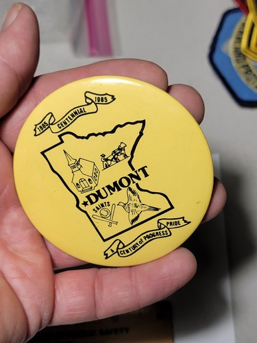 S 7b 1885 1985 Centennial Dumont Souvenir Button Minnesota Pinback  - Bild 4 von 5
