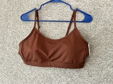 Old Navy Active PowerPress Medium Support Strappy Sports Bra Brown Size L