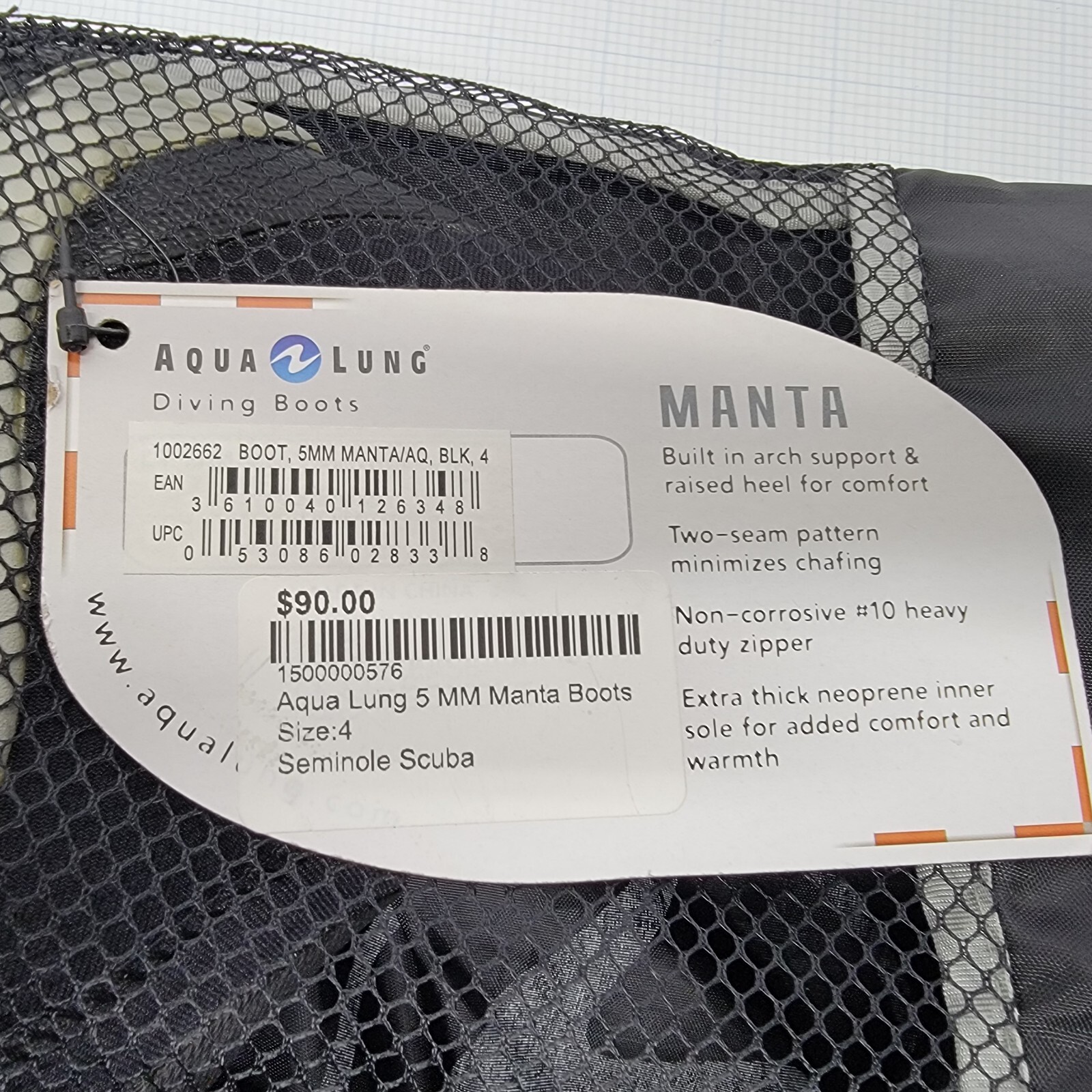 Aqualung 5mm Manta Boots Size 4 Scuba Diving Molded Sole Booties Black Neoprene eBay