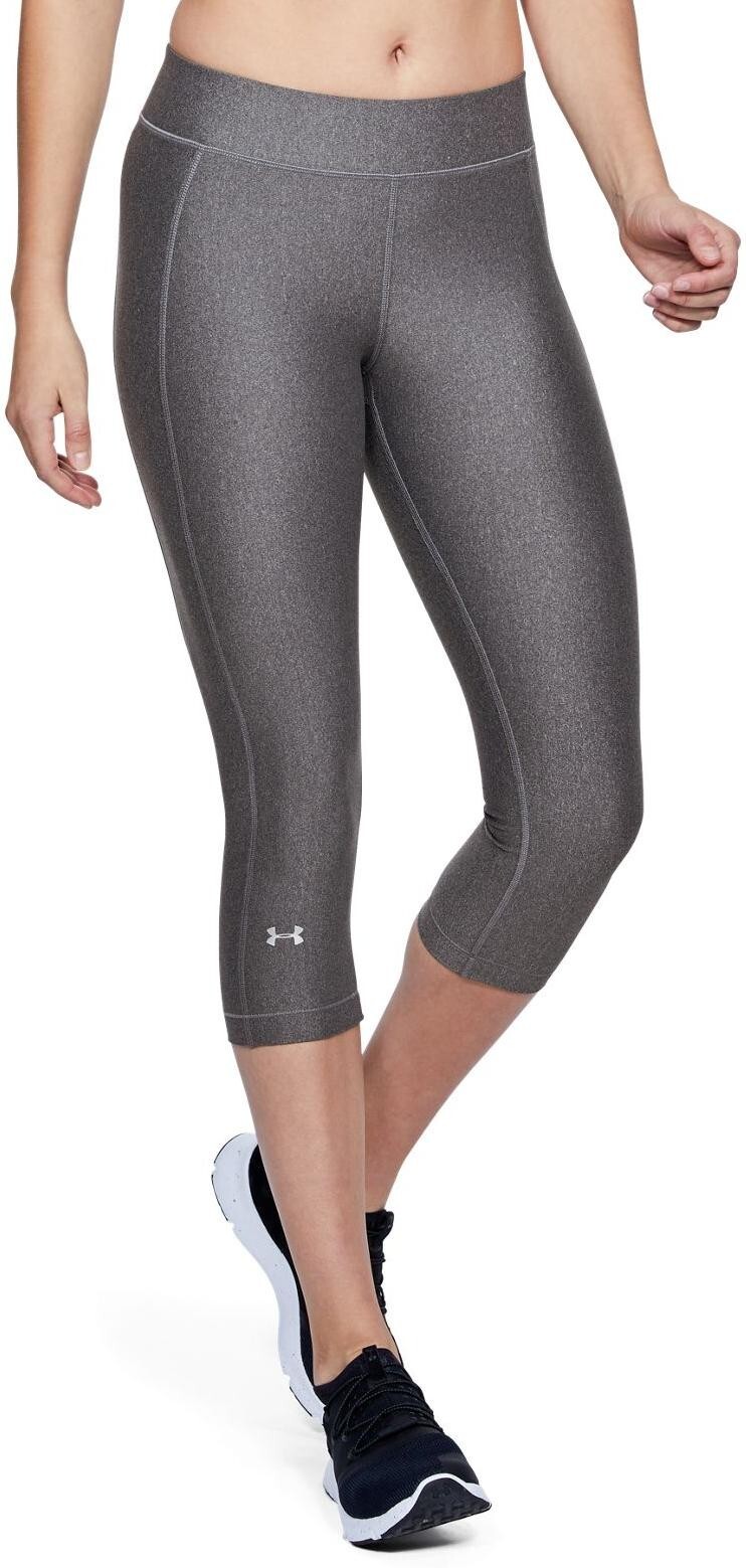 Under Armour Womens Capri Leggings XS Grey HeatGear Compression Cropped Gym Run thumbnail 11