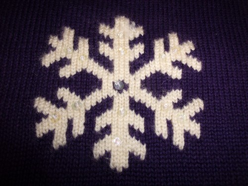 MAGLIONE LANDS END HOLIDAY TAGLIA 10 12 TOP MEDIO FIOCCO DI NEVE VIOLA INVERNO NEVE - Foto 2 di 4